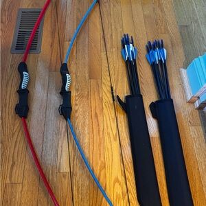 Archery Set with Red and Blue Bows